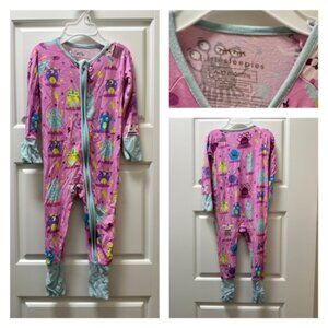 6-12M Little Sleepies Monster Zippy Pajamas